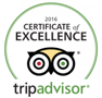 Certificate of Excellence from Trip Advisor